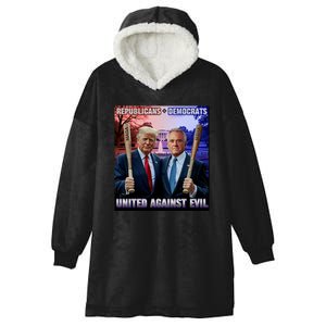 Republican Democrats United Against Evil Trump Kennedy Hooded Wearable Blanket