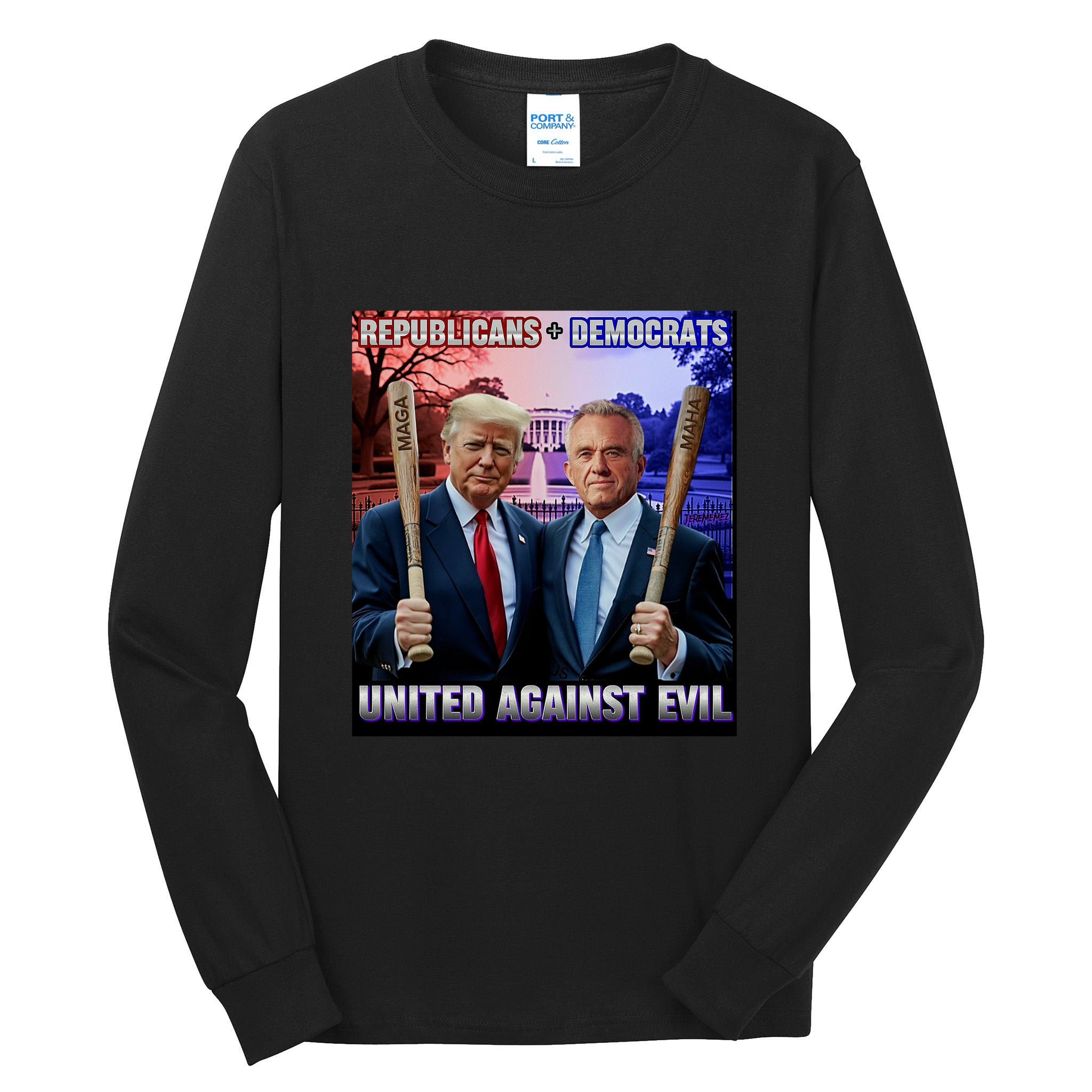 Republican Democrats United Against Evil Trump Kennedy Tall Long Sleeve T-Shirt