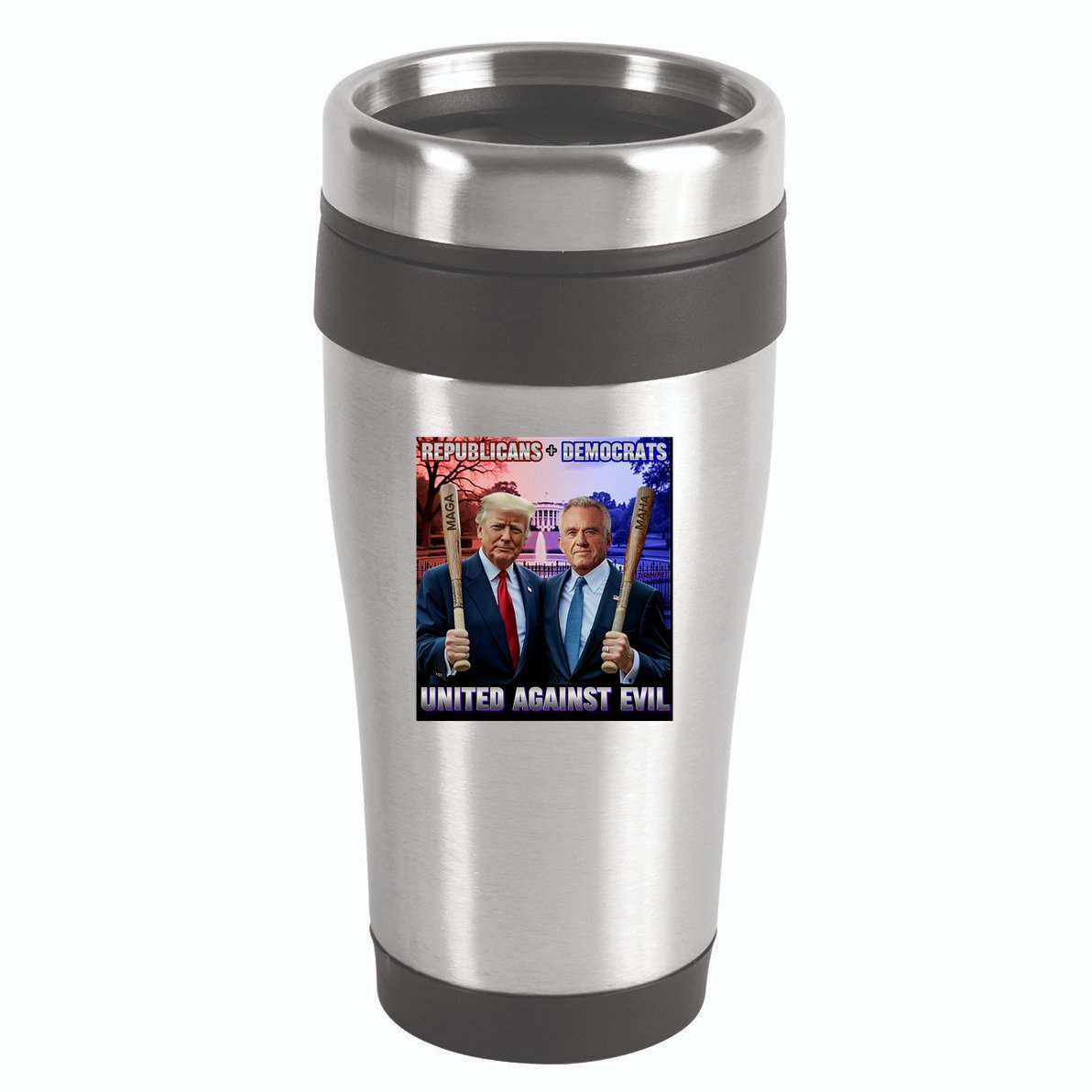 Republican Democrats United Against Evil Trump Kennedy 16oz Travel Tumbler