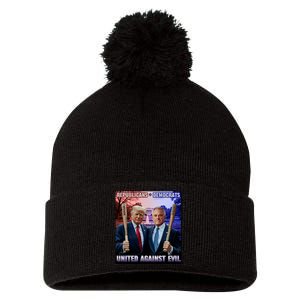 Republican Democrats United Against Evil Trump Kennedy Pom Pom 12in Knit Beanie