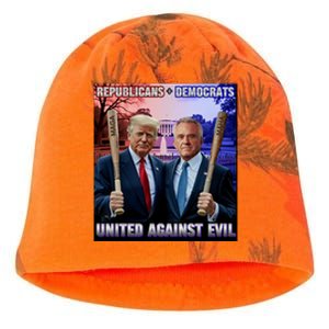 Republican Democrats United Against Evil Trump Kennedy Kati - Camo Knit Beanie