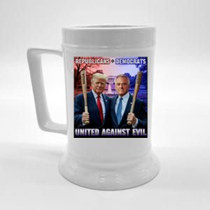 Republican Democrats United Against Evil Trump Kennedy Beer Stein