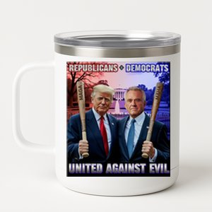 Republican Democrats United Against Evil Trump Kennedy 12 oz Stainless Steel Tumbler Cup