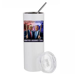 Republican Democrats United Against Evil Trump Kennedy Stainless Steel Tumbler