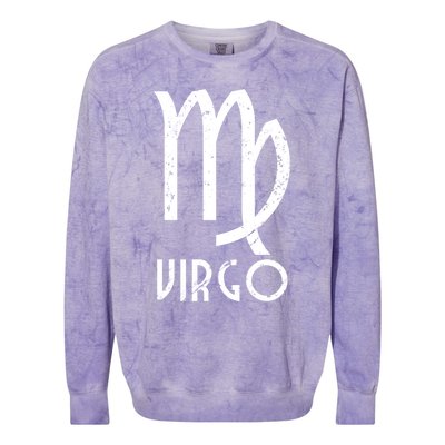 Retro Distressed Virgo Zodiac Sign Birthday Gift Colorblast Crewneck Sweatshirt