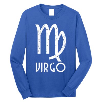 Retro Distressed Virgo Zodiac Sign Birthday Gift Long Sleeve Shirt