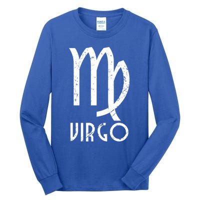 Retro Distressed Virgo Zodiac Sign Birthday Gift Tall Long Sleeve T-Shirt