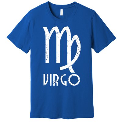 Retro Distressed Virgo Zodiac Sign Birthday Gift Premium T-Shirt