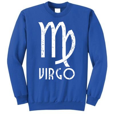 Retro Distressed Virgo Zodiac Sign Birthday Gift Tall Sweatshirt