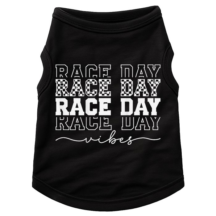 Race Day Vibes Checkered Coquette Bow Car Racing Race Day Doggie Tank