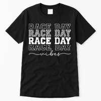 Race Day Vibes Checkered Coquette Bow Car Racing Race Day Tall T-Shirt