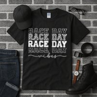 Race Day Vibes Checkered Coquette Bow Car Racing Race Day Tall T-Shirt