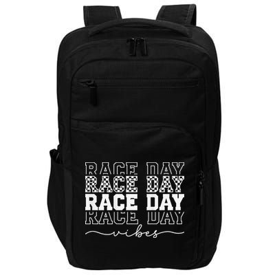Race Day Vibes Checkered Coquette Bow Car Racing Race Day Impact Tech Backpack