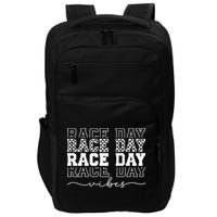 Race Day Vibes Checkered Coquette Bow Car Racing Race Day Impact Tech Backpack