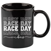 Race Day Vibes Checkered Coquette Bow Car Racing Race Day 11oz C Handle Ceramic Mug