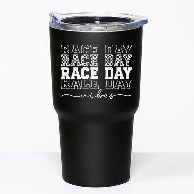 Race Day Vibes Checkered Coquette Bow Car Racing Race Day Tumbler