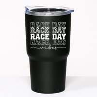 Race Day Vibes Checkered Coquette Bow Car Racing Race Day Tumbler