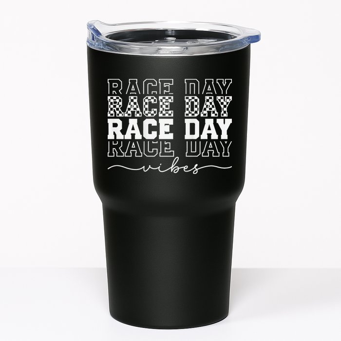 Race Day Vibes Checkered Coquette Bow Car Racing Race Day Tumbler