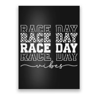 Race Day Vibes Checkered Coquette Bow Car Racing Race Day Poster