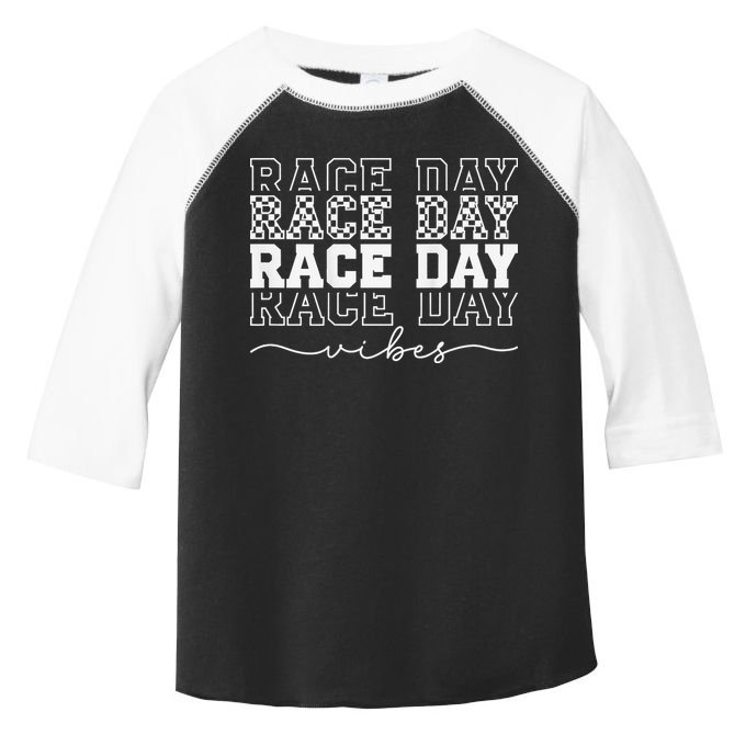 Race Day Vibes Checkered Coquette Bow Car Racing Race Day Toddler Fine Jersey T-Shirt