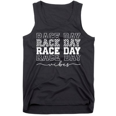 Race Day Vibes Checkered Coquette Bow Car Racing Race Day Tank Top
