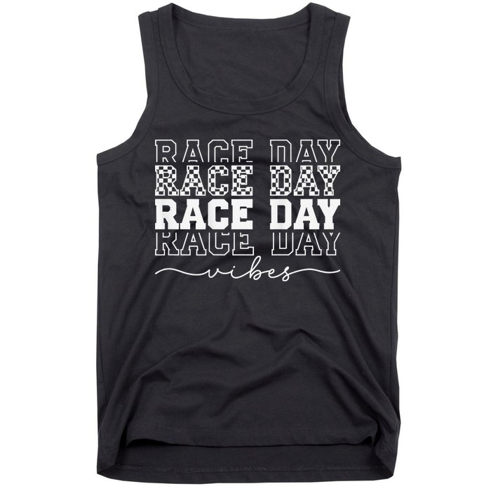 Race Day Vibes Checkered Coquette Bow Car Racing Race Day Tank Top
