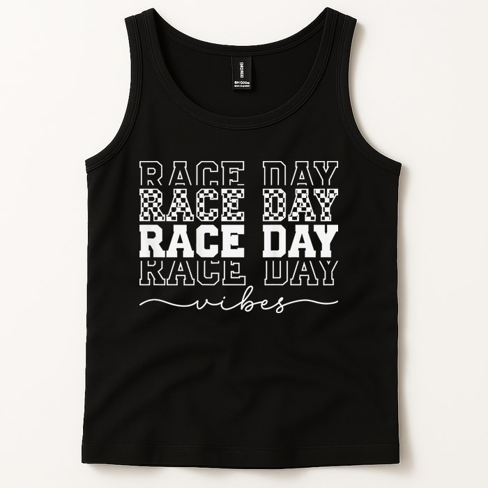 Race Day Vibes Checkered Coquette Bow Car Racing Race Day Tank Top