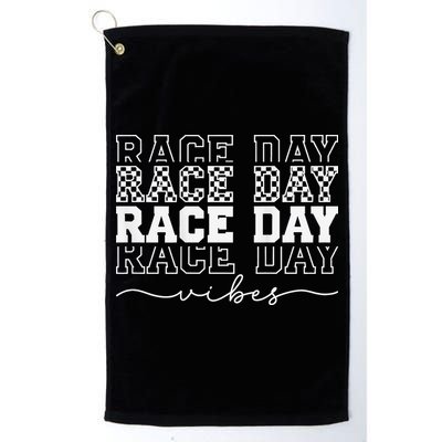 Race Day Vibes Checkered Coquette Bow Car Racing Race Day Golf Towel
