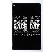 Race Day Vibes Checkered Coquette Bow Car Racing Race Day Golf Towel