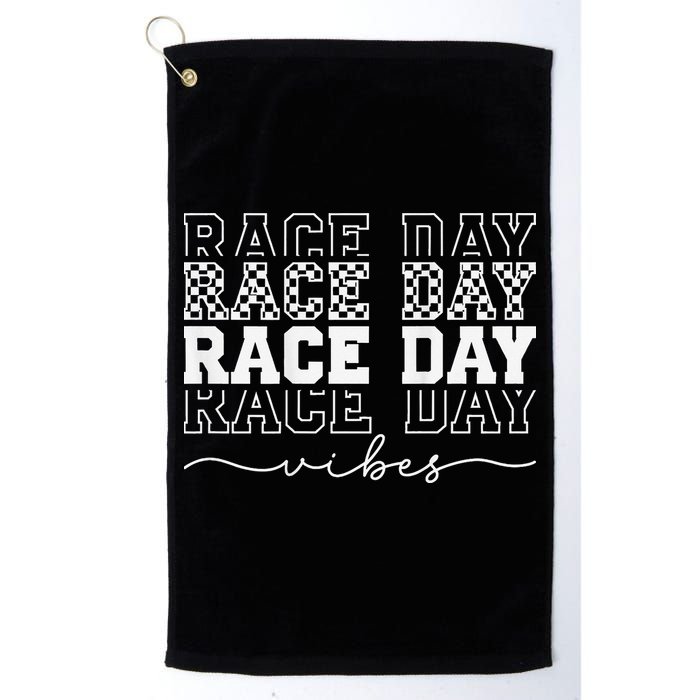Race Day Vibes Checkered Coquette Bow Car Racing Race Day Golf Towel