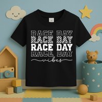 Race Day Vibes Checkered Coquette Bow Car Racing Race Day Toddler T-Shirt