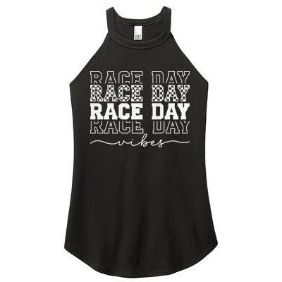 Race Day Vibes Checkered Coquette Bow Car Racing Race Day Women's Perfect Tri Rocker Tank