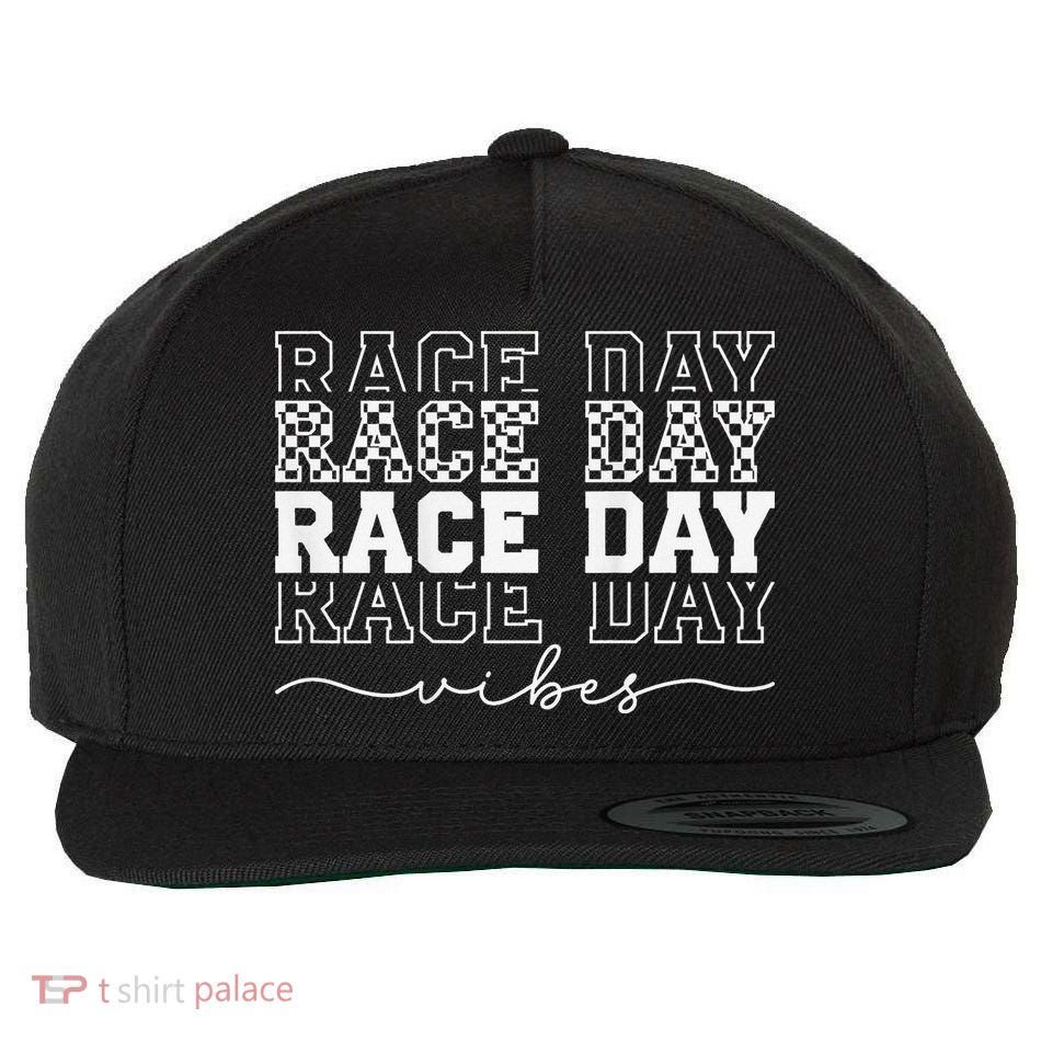 Race Day Vibes Checkered Coquette Bow Car Racing Race Day Wool Snapback Cap