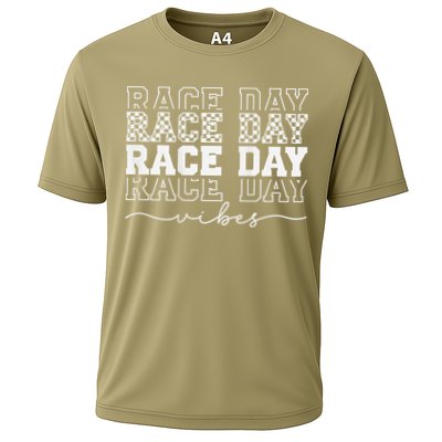 Race Day Vibes Checkered Coquette Bow Car Racing Race Day Cooling Performance Crew T-Shirt