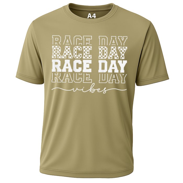 Race Day Vibes Checkered Coquette Bow Car Racing Race Day Cooling Performance Crew T-Shirt