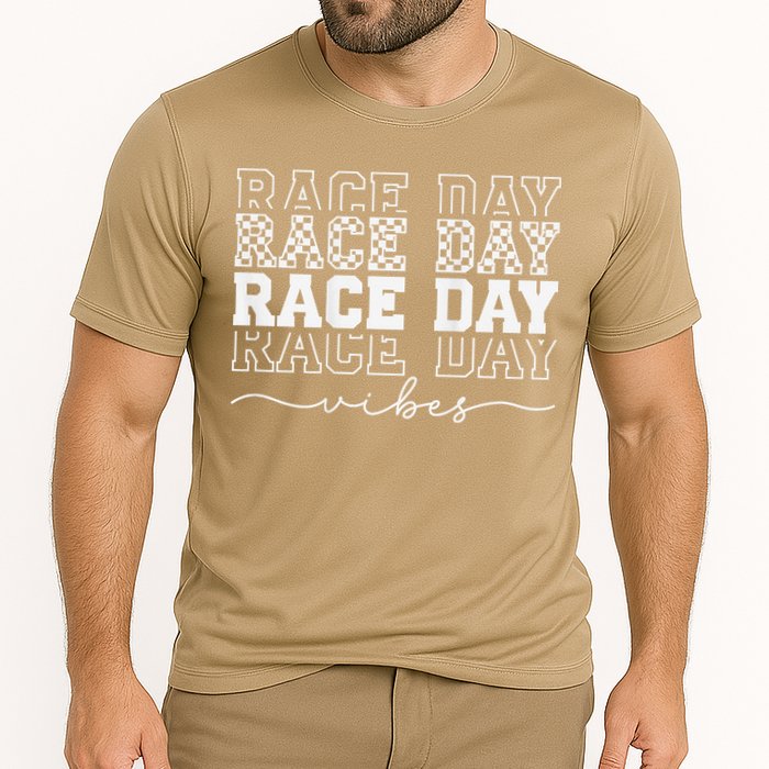 Race Day Vibes Checkered Coquette Bow Car Racing Race Day Cooling Performance Crew T-Shirt