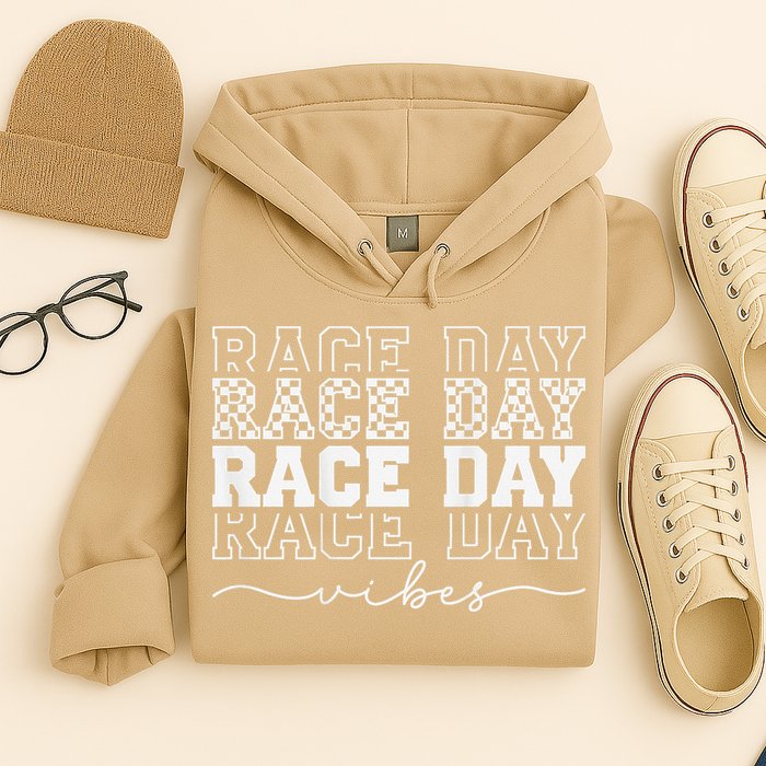 Race Day Vibes Checkered Coquette Bow Car Racing Race Day Hoodie
