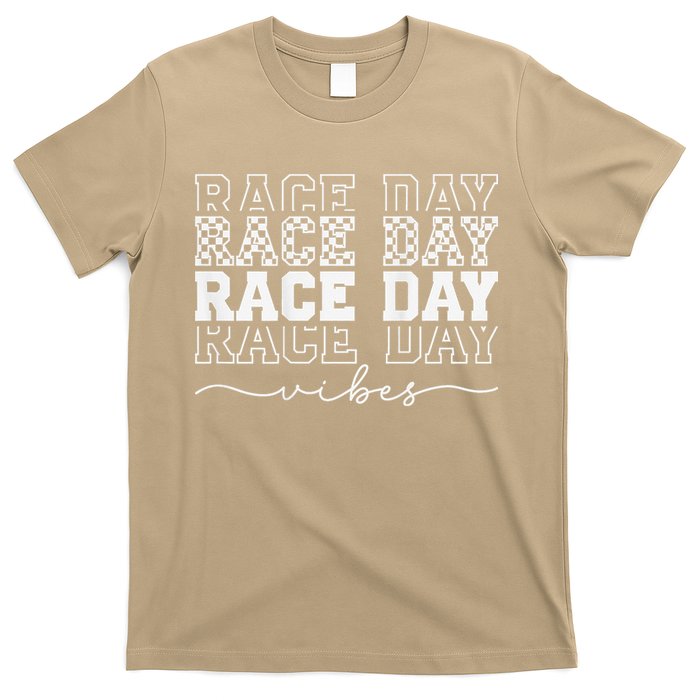 Race Day Vibes Checkered Coquette Bow Car Racing Race Day T-Shirt