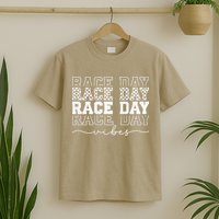 Race Day Vibes Checkered Coquette Bow Car Racing Race Day T-Shirt