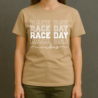 Race Day Vibes Checkered Coquette Bow Car Racing Race Day T-Shirt
