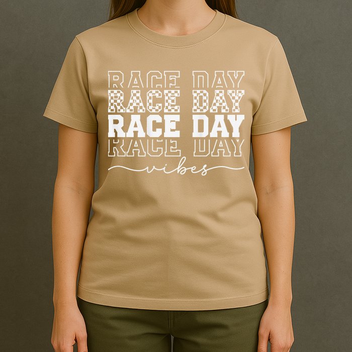 Race Day Vibes Checkered Coquette Bow Car Racing Race Day T-Shirt