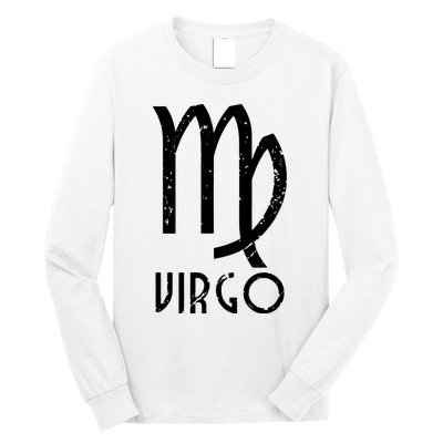 Retro Distressed Virgo Zodiac Sign Birthday Gift Long Sleeve Shirt