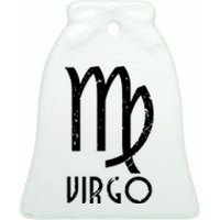 Retro Distressed Virgo Zodiac Sign Birthday Gift Ceramic Bell Ornament