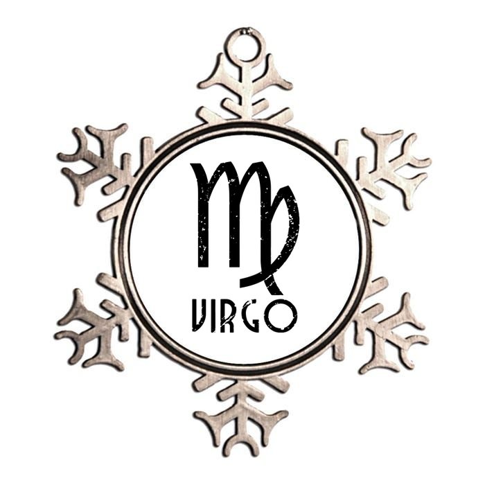 Retro Distressed Virgo Zodiac Sign Birthday Gift Metallic Star Ornament