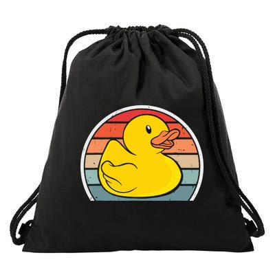Rubber Duck Vintage Rubber Duckie Retro Drawstring Bag