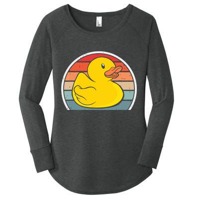 Rubber Duck Vintage Rubber Duckie Retro Women's Perfect Tri Tunic Long Sleeve Shirt