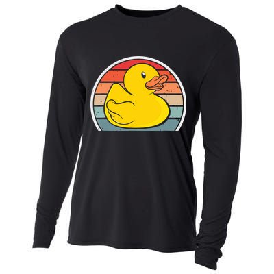 Rubber Duck Vintage Rubber Duckie Retro Cooling Performance Long Sleeve Crew