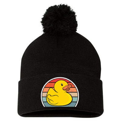 Rubber Duck Vintage Rubber Duckie Retro Pom Pom 12in Knit Beanie
