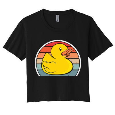 Rubber Duck Vintage Rubber Duckie Retro Crop Top