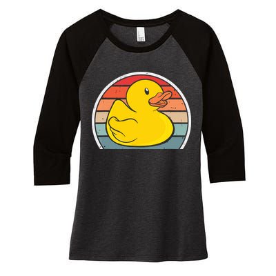 Rubber Duck Vintage Rubber Duckie Retro Women's Tri-Blend 3/4-Sleeve Raglan Shirt